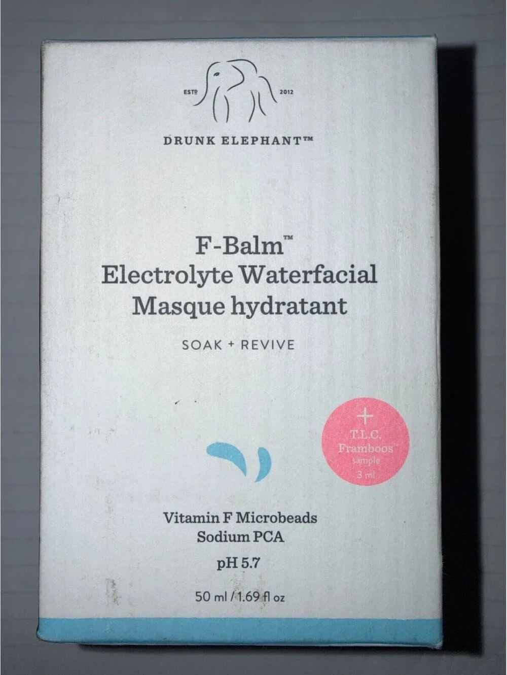Drunk Elephant F-Balm Electrolyte Waterfacial Overnight Mask-50ml ($52 MSRP)